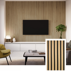ZULIAN™ Akoestisch Lamellenpaneel — Gerookt Eiken (2.7m × 1.10m)