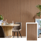 ZULIAN™ Akoestisch Lamellenpaneel — Gerookt Eiken (2.7m × 1.10m)