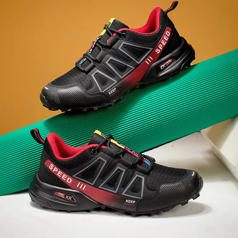 Trailrunning schoenen voor heren zwart en rood – Prestaties en comfort