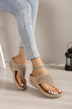 Comfortabele sandalen met sleehak van leer voor dames – Elegantie en welzijn gegarandeerd
