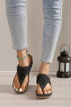 Comfortabele sandalen met sleehak van leer voor dames – Elegantie en welzijn gegarandeerd
