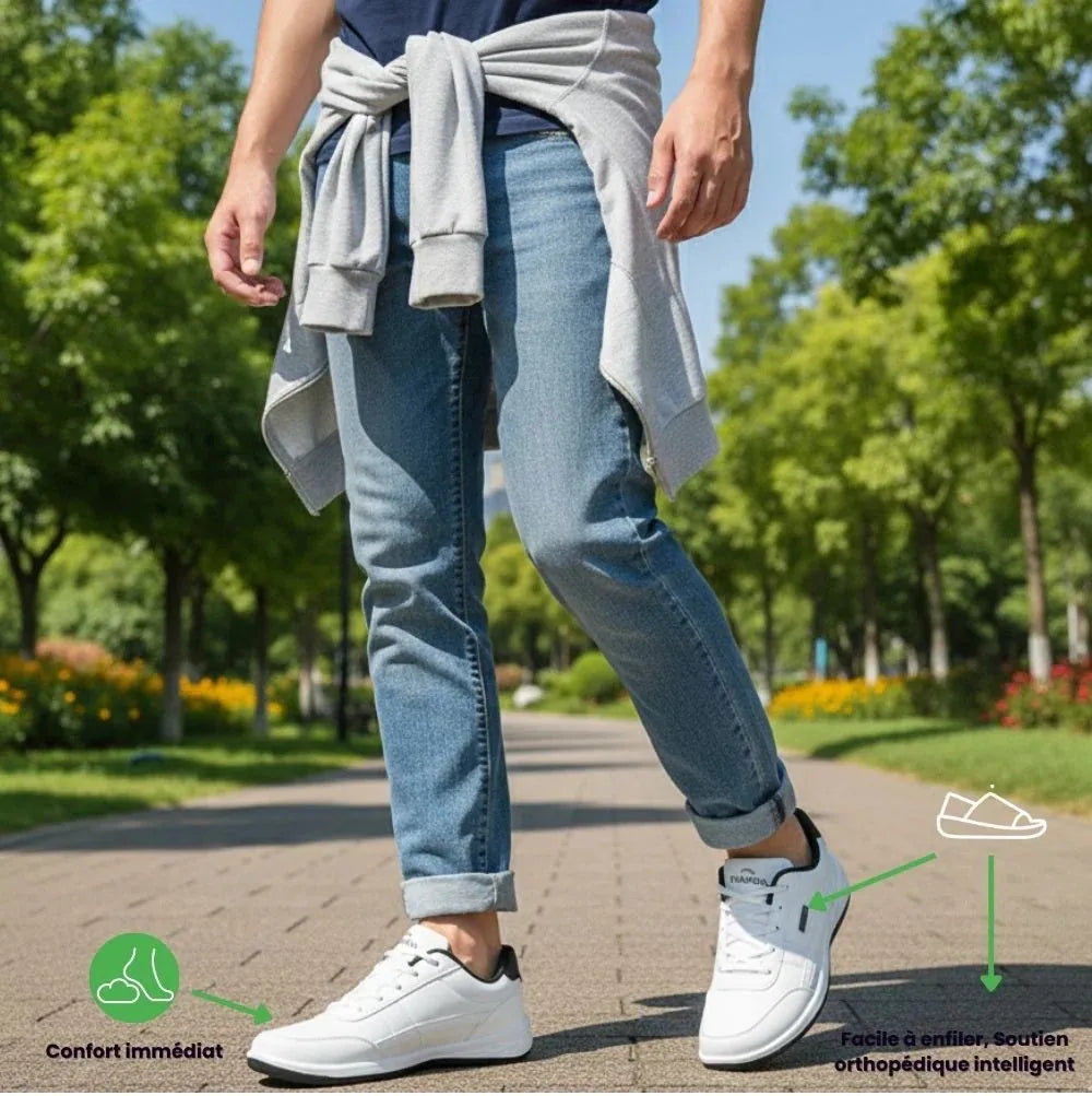 Orthopedische Herensneakers Blauw – Comfortzool